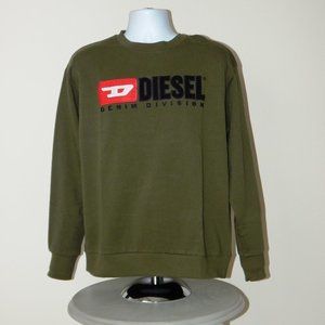 NWT Men DIESEL F-CREW-DIVISION FELPA PULLOVER SWEATSHIRT PATCH EMBROIDERY